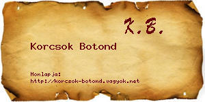 Korcsok Botond névjegykártya